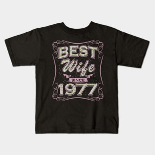 43rd Wedding Anniversary Gifts 43 years Best Wife Since 1977 Kids T-Shirt